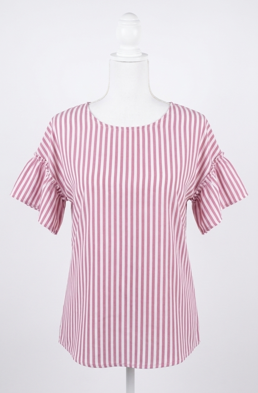NEW SEW IN LOVE stripe ruffle top in lavender